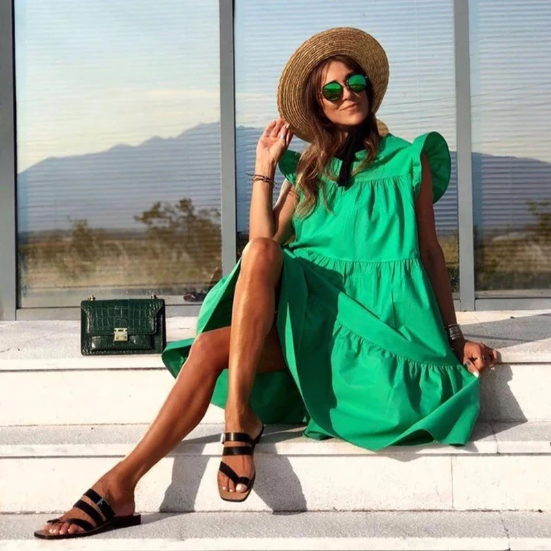 Dresses For Women 2021 Casual O Neck Ruffled Short Sleeve Large Hem A Line Midi Dress Summer Retro Loose One-Piece Dress
Dresses For Women 2021 Casual O Neck Ruffled Short Sleeve Large Hem A Line Midi Dress Summer Retro Loose One-Piece Dress