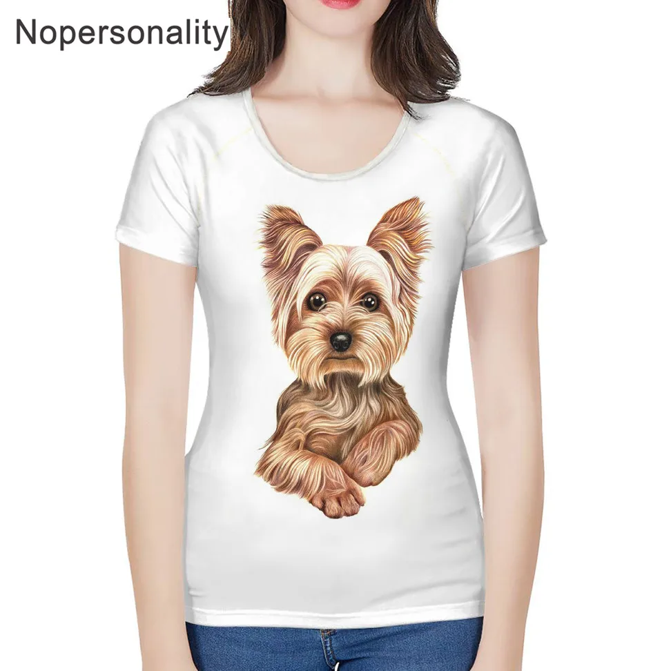 Nopersonality Yorkshire Terrier Print White T-shirt for Women Cute Dog Ladies Summer Short Sleeve Tops Tee Casual Female T Shirt
Nopersonality Yorkshire Terrier Print White T-shirt for Women Cute Dog Ladies Summer Short Sleeve Tops Tee Casual Female T Shirt