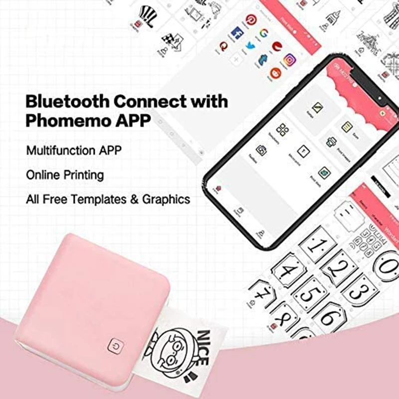 M02 Pro Mini Printer Compatible with IOS + Android for Plan Journal, Study Notes, Art Creation, Work, Gift
M02 Pro Mini Printer Compatible with IOS + Android for Plan Journal, Study Notes, Art Creation, Work, Gift