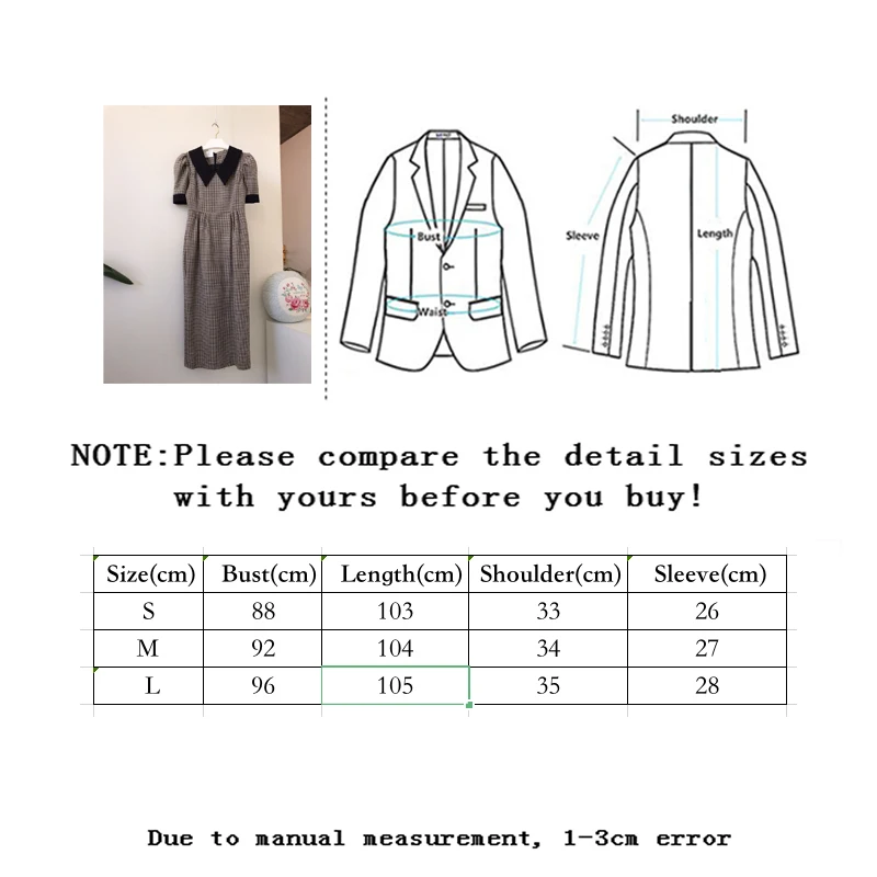 Vangull Spring Plaid Dress Women Elegant Fold-down Collar Contrast Color High-waisted Slimming Mid-length Puff Sleeve Dresses
Vangull Spring Plaid Dress Women Elegant Fold-down Collar Contrast Color High-waisted Slimming Mid-length Puff Sleeve Dresses
