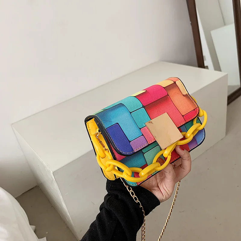 Rainbow Trend Small Square Bag 2021 New Fashion Single Shoulder Bag Simple Chain Tote Stiletto Bag Purses and Handbags
Rainbow Trend Small Square Bag 2021 New Fashion Single Shoulder Bag Simple Chain Tote Stiletto Bag Purses and Handbags