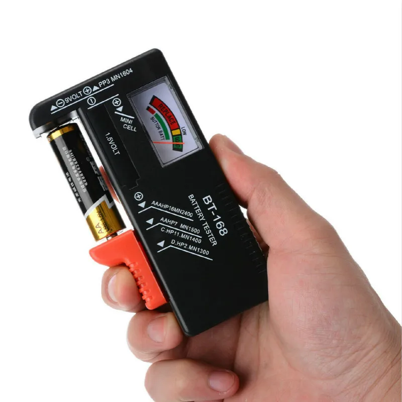BT-168 Universal Button Multiple Size Battery Tester for AA/AAA/C/D/9V/1.5V LCD Display Digital Battery Tester Volt Checker
BT-168 Universal Button Multiple Size Battery Tester for AA/AAA/C/D/9V/1.5V LCD Display Digital Battery Tester Volt Checker