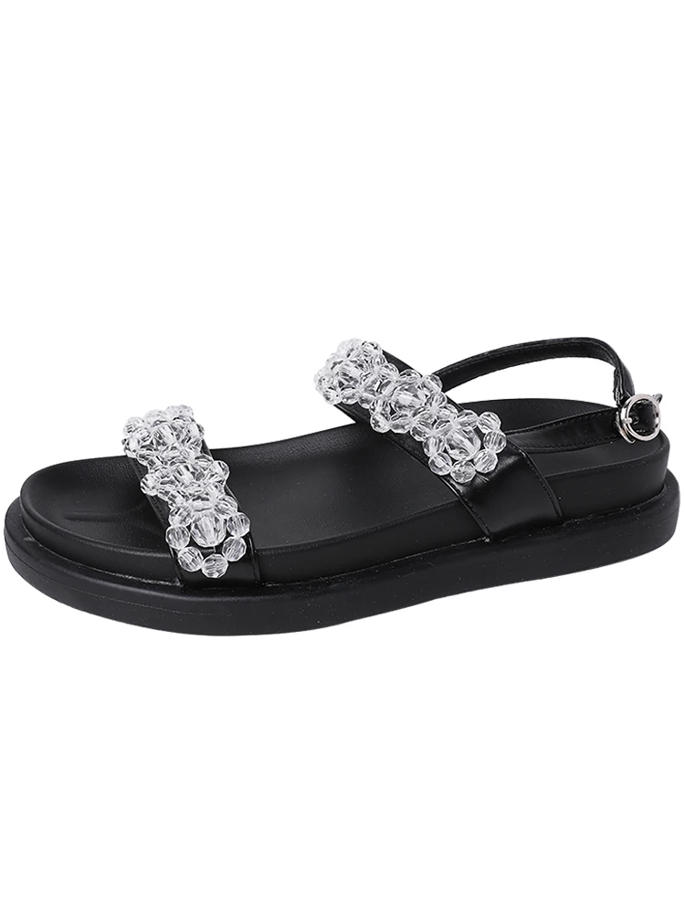 One-Word Buckle Thick-Soled Comfortable Non-Slip Wear-Resistant Exquisite Crystal Ladies Sandals Summer College Style Hot Sale.
One-Word Buckle Thick-Soled Comfortable Non-Slip Wear-Resistant Exquisite Crystal Ladies Sandals Summer College Style Hot Sale.