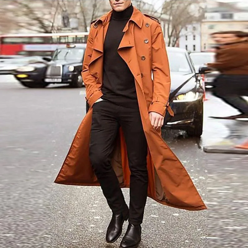 Spring Double Breasted Button Trench Coat Men Casual Turn-down Collar Solid Long Outerwear Autumn Long Sleeve Male Cardigan Belt
Spring Double Breasted Button Trench Coat Men Casual Turn-down Collar Solid Long Outerwear Autumn Long Sleeve Male Cardigan Belt
