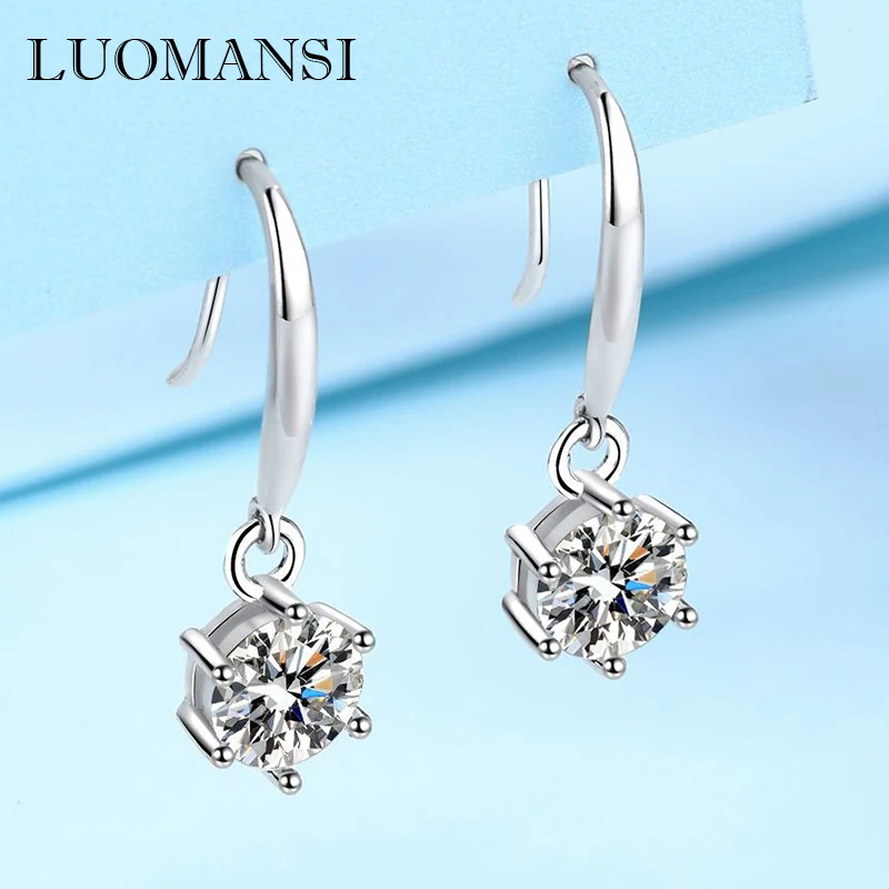 Luomansi 0.5CT 1CT 6.5MM D Moissanite Earrings Passed Diamond Test S925 Sterling Silver Wedding Party Woman Anniversary
Luomansi 0.5CT 1CT 6.5MM D Moissanite Earrings Passed Diamond Test S925 Sterling Silver Wedding Party Woman Anniversary