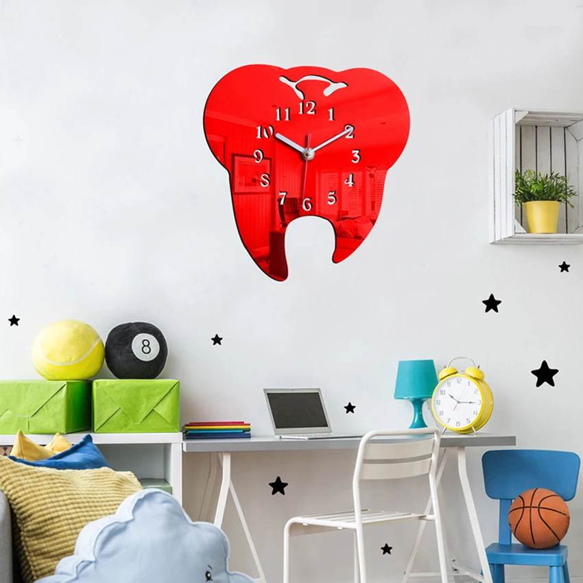 3D Creative Tooth-Shaped Wall Clock Dental Decoration Ornament Silent Wall Clock Battery Powered Mirror Wall Clock Dental Gift
3D Creative Tooth-Shaped Wall Clock Dental Decoration Ornament Silent Wall Clock Battery Powered Mirror Wall Clock Dental Gift