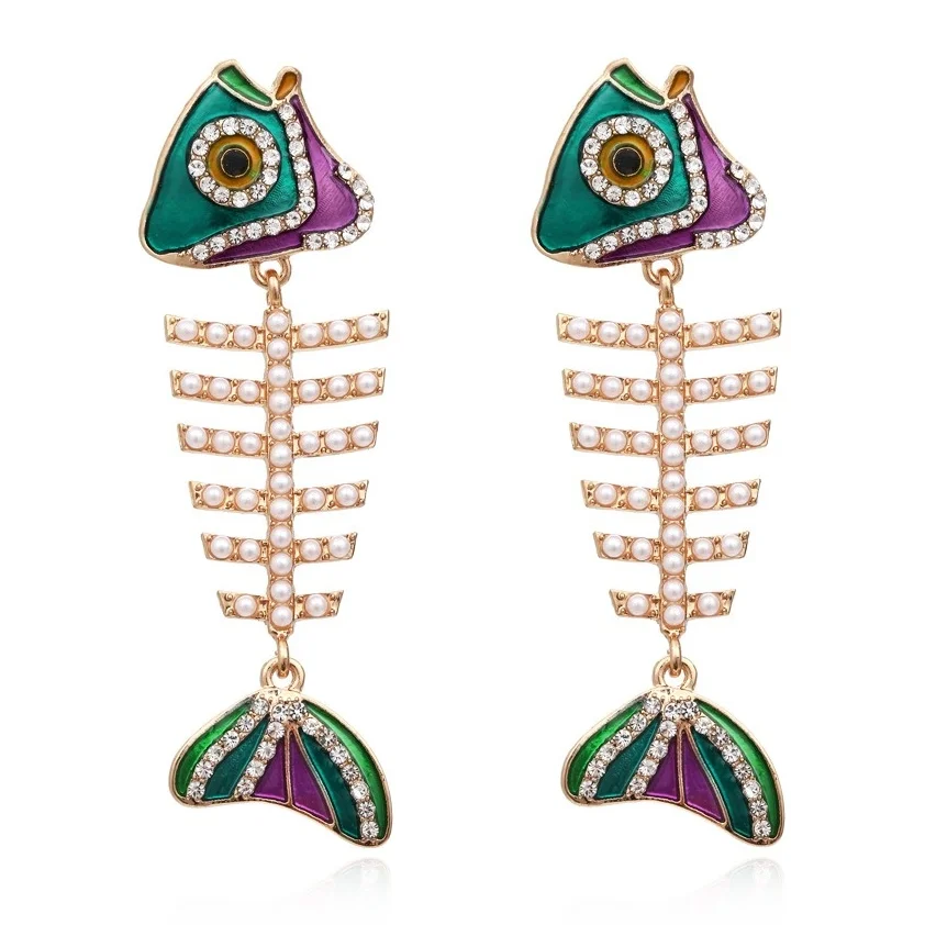 Exaggerated Hollow Pearl Fish-bone Earrings Fashion Animal Female Earrings Wholesale
Exaggerated Hollow Pearl Fish-bone Earrings Fashion Animal Female Earrings Wholesale