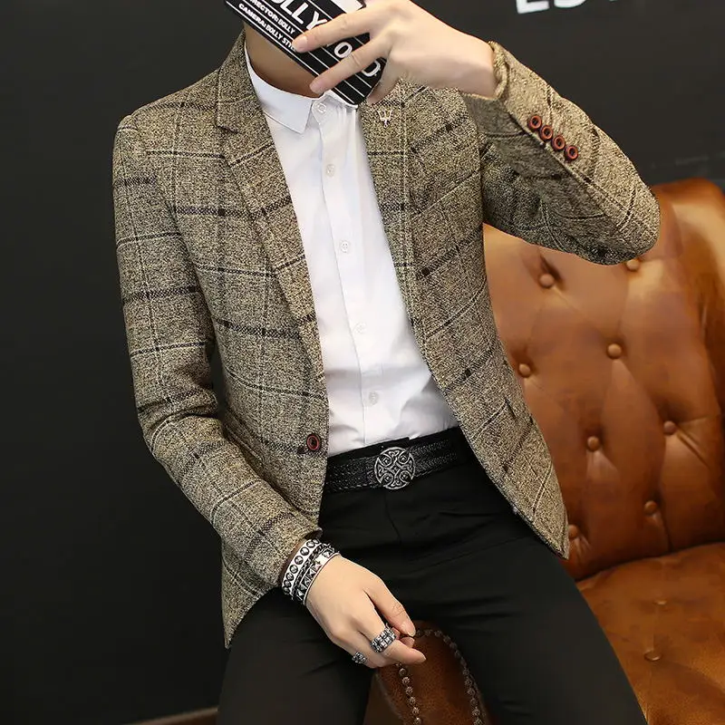 New Men's Suit Jacket 2019 Spring Autumn Street Men's Plaid Suit Jacket Casual Business Brand Clothing Men Slim Blazer Masculino
New Men's Suit Jacket 2019 Spring Autumn Street Men's Plaid Suit Jacket Casual Business Brand Clothing Men Slim Blazer Masculino