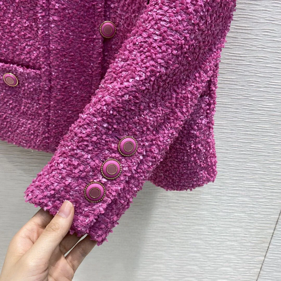 spring luxury high-end tweed jacket women lapel single breasted 4 pockets elegant ladies retro coat jackets flora print liner 
spring luxury high-end tweed jacket women lapel single breasted 4 pockets elegant ladies retro coat jackets flora print liner