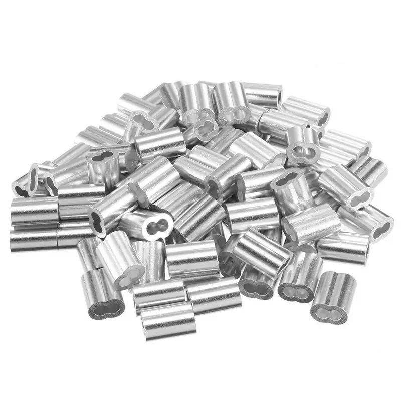 5/64 inch (2mm) Diameter Wire Rope Aluminum Sleeves Clip Fittings Cable Crimps 100pcs
5/64 inch (2mm) Diameter Wire Rope Aluminum Sleeves Clip Fittings Cable Crimps 100pcs