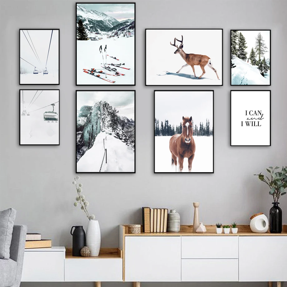 Horse Deer Snow Mountain Forest Ski Board Wall Art Canvas Painting Nordic Posters And Prints Wall For Living Room Decor Pictures
Horse Deer Snow Mountain Forest Ski Board Wall Art Canvas Painting Nordic Posters And Prints Wall For Living Room Decor Pictures