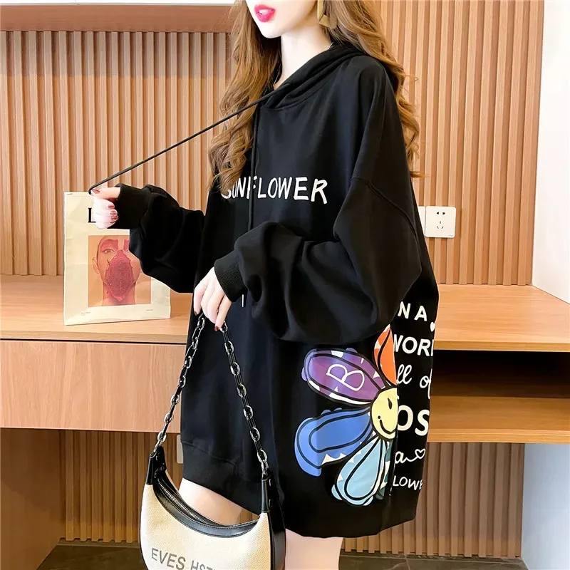 Spring Autumn Thin Hooded Sweatshirt Women Printing Letters Long-sleeved Pullover Drawstring Loose Fashion Commuter Top Female
Spring Autumn Thin Hooded Sweatshirt Women Printing Letters Long-sleeved Pullover Drawstring Loose Fashion Commuter Top Female