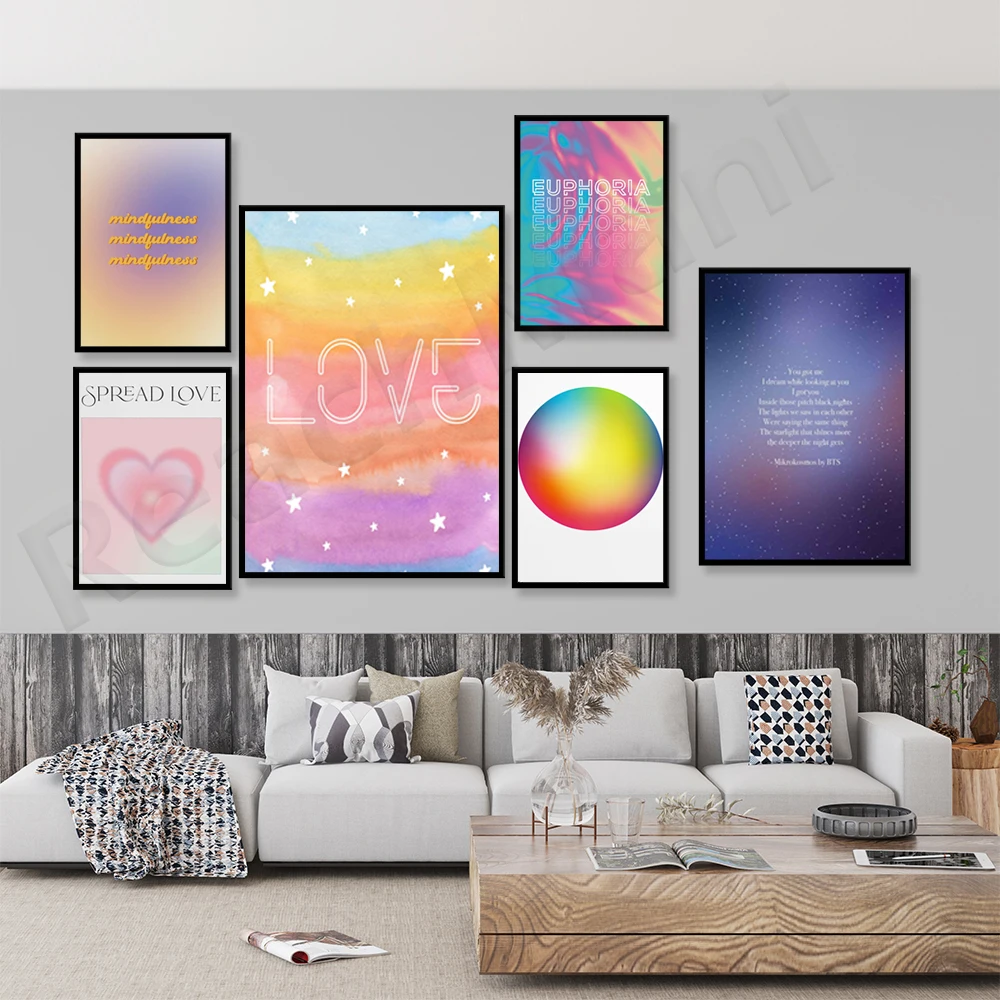 Gradient wall art, mindful retro typesetting printing, neon printing gradient rainbow poster, retro quote wall art soft gradient
Gradient wall art, mindful retro typesetting printing, neon printing gradient rainbow poster, retro quote wall art soft gradient