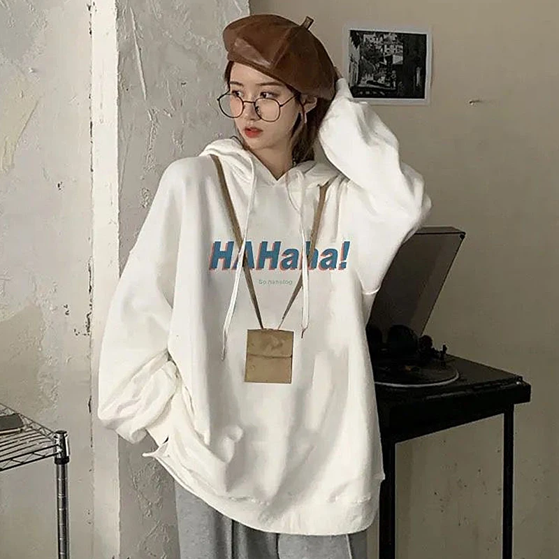 Harajuku Women's Fashion Casual Letter Print Hoodies Korean Fashion Loose Oversized Sweatshirts Long Sleeve Thick Pullovers
Harajuku Women's Fashion Casual Letter Print Hoodies Korean Fashion Loose Oversized Sweatshirts Long Sleeve Thick Pullovers