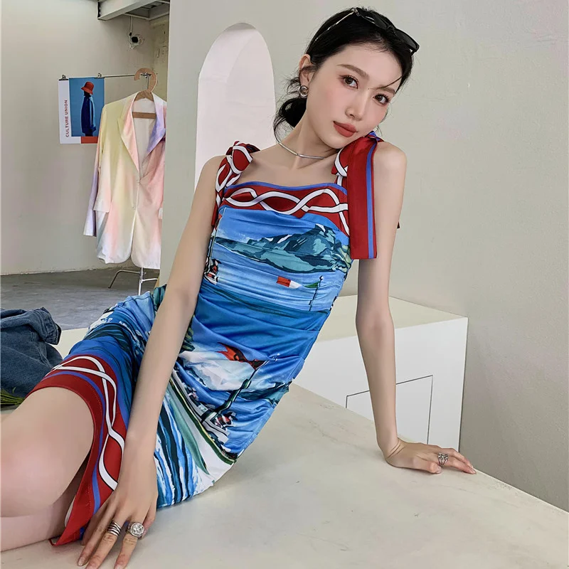 Kimotimo Sexy Print Spaghetti Strap Dress Women Summer Vintage Slim Folds Design Graphics Dresses 2021 Ins Personality Vestidos
Kimotimo Sexy Print Spaghetti Strap Dress Women Summer Vintage Slim Folds Design Graphics Dresses 2021 Ins Personality Vestidos