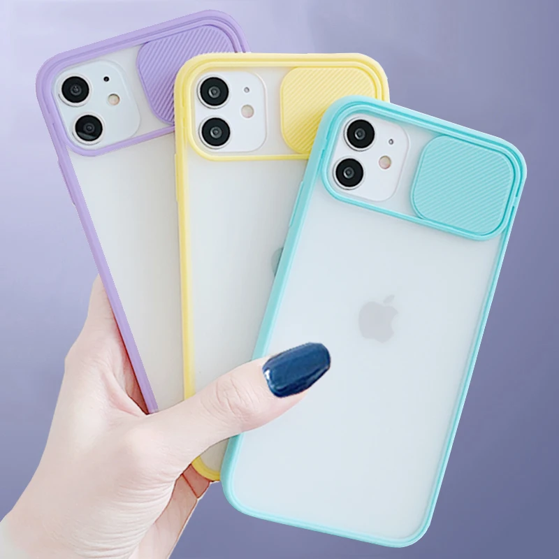 

Funda de teléfono con protección para lente de cámara, funda trasera de silicona suave para iPhone 11 Pro Max 8 6S 7 Plus