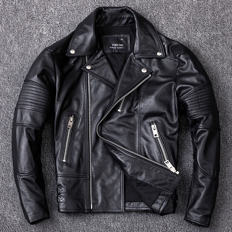 Classic Motorcycle Jackets Men's Leather Jacket 100% Natural Calfskin Embroidery maple leaf Thick Men Motor Black Leather Coat
Classic Motorcycle Jackets Men's Leather Jacket 100% Natural Calfskin Embroidery maple leaf Thick Men Motor Black Leather Coat