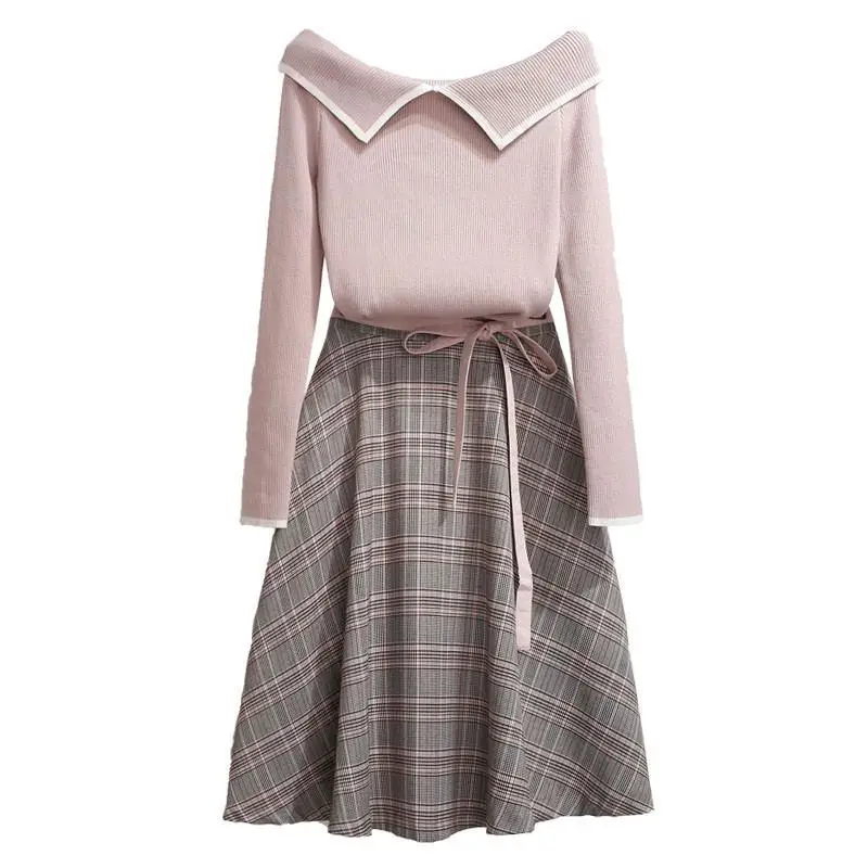 Autumn Fashion 2 Piece Set V-neck Sweater+Plaid A-Line Skirts Set Women Winter Clothes Two Piece Outfits Casual 2 Pcs Girl Sets
Autumn Fashion 2 Piece Set V-neck Sweater+Plaid A-Line Skirts Set Women Winter Clothes Two Piece Outfits Casual 2 Pcs Girl Sets
