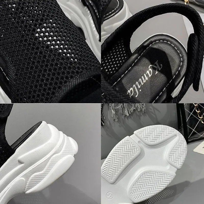 Korean Style Height Increase Shoes 6CM Stretch Fabric Women Sport Sandals 2021Summer Mesh Casual Wedges Hollow Platform Shoes
Korean Style Height Increase Shoes 6CM Stretch Fabric Women Sport Sandals 2021Summer Mesh Casual Wedges Hollow Platform Shoes
