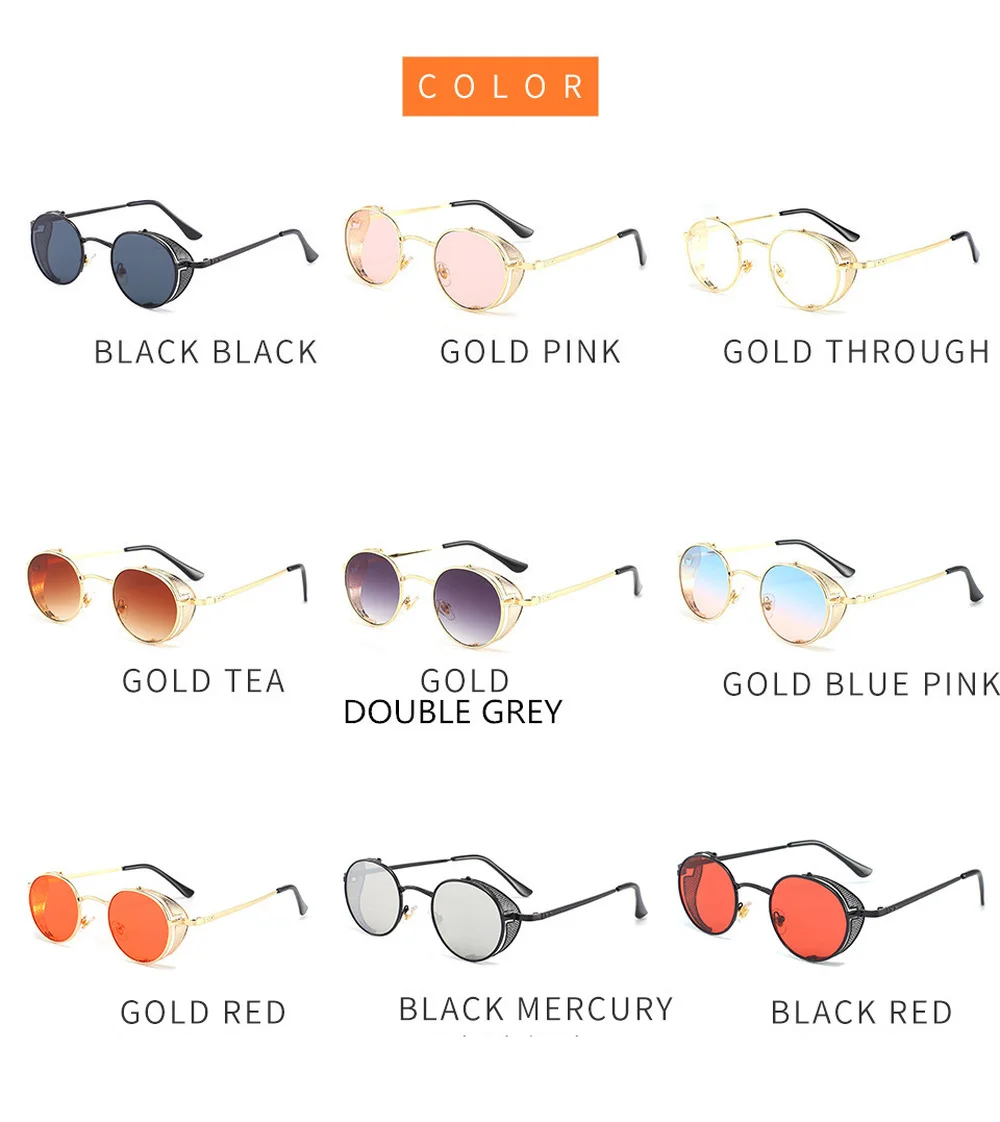 New Women Punk Sunglasses Luxury Fashion Round Cat Eye Ladies Vintage Brand Designer Metal Female Sun Glasses Oculos Gafas UV400
New Women Punk Sunglasses Luxury Fashion Round Cat Eye Ladies Vintage Brand Designer Metal Female Sun Glasses Oculos Gafas UV400