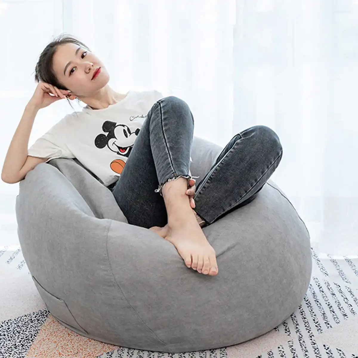 Washable Linen Bean Bag Chair with Filling Stuffed Pouf Ottoman Beanbag Sofa EPS Material Bed Puff Relax Lounge Furniture
Washable Linen Bean Bag Chair with Filling Stuffed Pouf Ottoman Beanbag Sofa EPS Material Bed Puff Relax Lounge Furniture