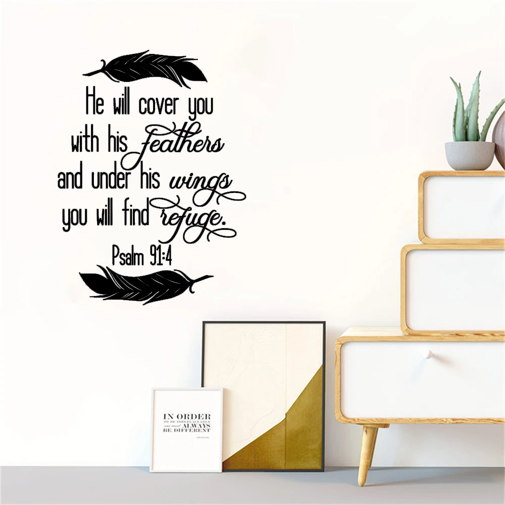 He Will Cover You With His Feathers PSALM 91:4 Scripture Wall Decal- Christian Wall Decal- Religious Bible Verse Wall Decor
He Will Cover You With His Feathers PSALM 91:4 Scripture Wall Decal- Christian Wall Decal- Religious Bible Verse Wall Decor
