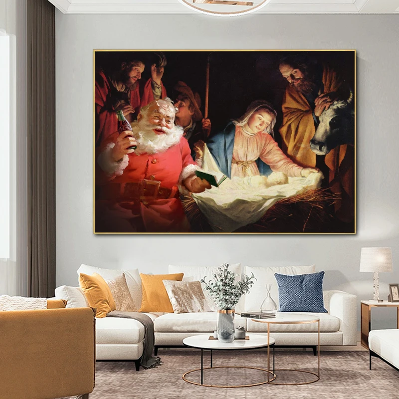 Christmas Canvas Painting Abstract Art Painting Santa and Baby Poster Wall Picture for Living Room Bedroom Home Decor Cuadros
Christmas Canvas Painting Abstract Art Painting Santa and Baby Poster Wall Picture for Living Room Bedroom Home Decor Cuadros