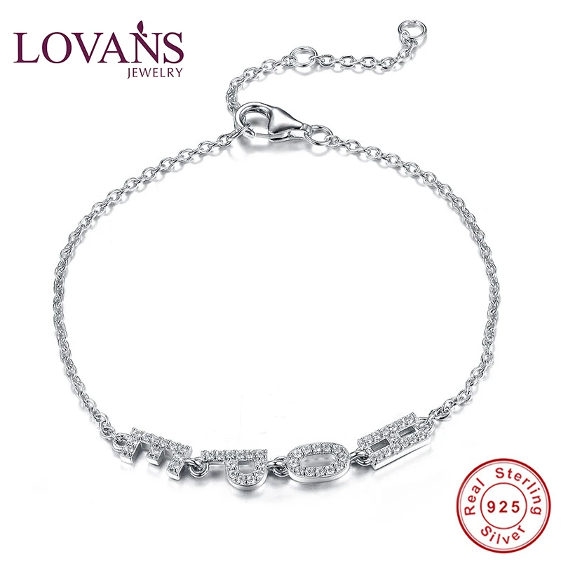 LOVANS Stylish Women Bracelet Cubic Zircon 925 Sterling Silver HOPE Alphabet Letter Charm Bracelets браслеты на руку
LOVANS Stylish Women Bracelet Cubic Zircon 925 Sterling Silver HOPE Alphabet Letter Charm Bracelets браслеты на руку