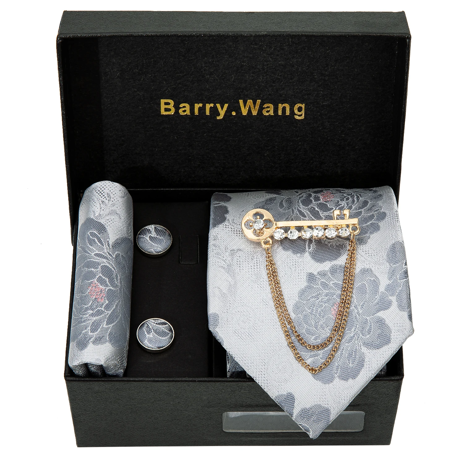 New Fashion Mens Wedding Tie Gray Paisley Silk Tie Hanky Brooch Set Barry.Wang Jacquard Woven Neckties For Men Party Gift Box
New Fashion Mens Wedding Tie Gray Paisley Silk Tie Hanky Brooch Set Barry.Wang Jacquard Woven Neckties For Men Party Gift Box
