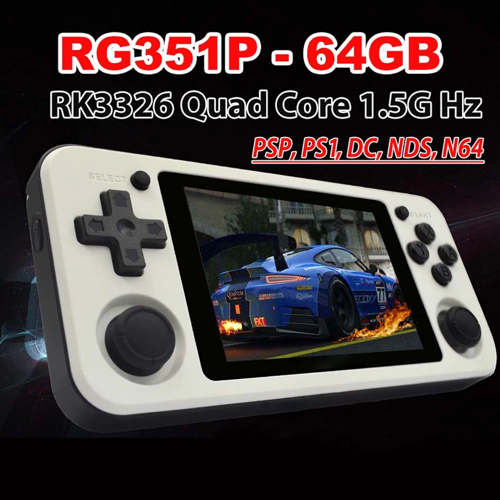 New 64GB RG351P Handheld Game Console Build in 2500 Games PS1 3.5 '' IPS Screen Portable Retro Game Console
New 64GB RG351P Handheld Game Console Build in 2500 Games PS1 3.5 '' IPS Screen Portable Retro Game Console