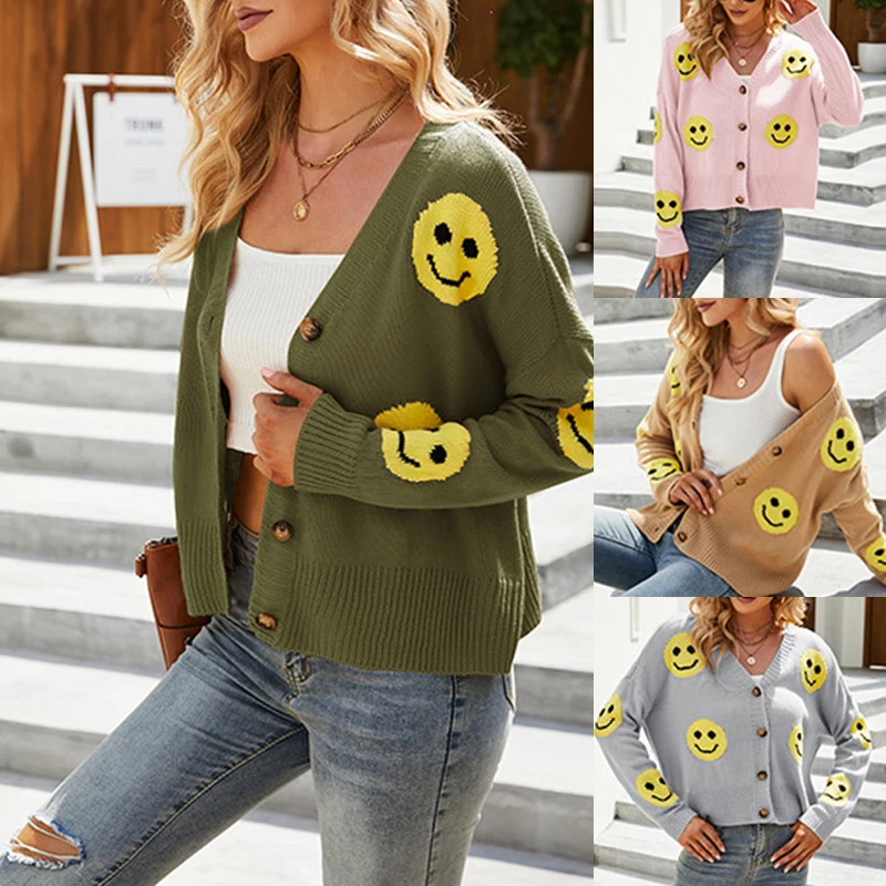 V-Neck Sweater Coat Spring Autumn Knit Cardigan Jacket Tops Long Sleeve Fashion for Lady V-neck Long Sleeve Loose Cardigans
V-Neck Sweater Coat Spring Autumn Knit Cardigan Jacket Tops Long Sleeve Fashion for Lady V-neck Long Sleeve Loose Cardigans