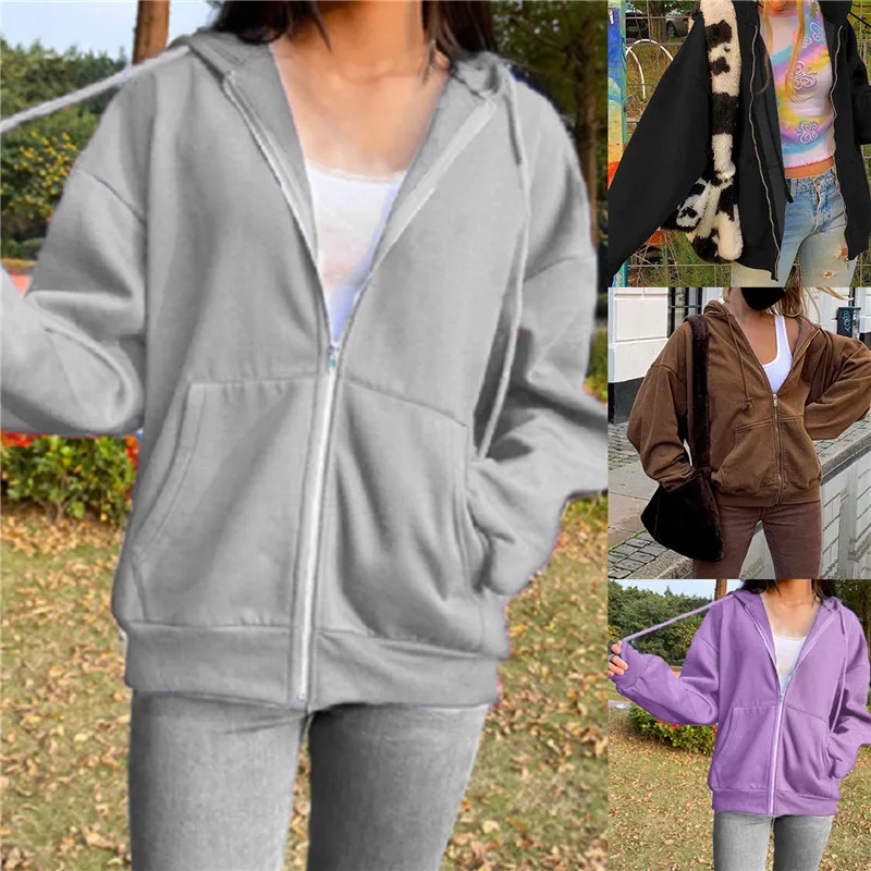 Brown Zip Up Sweatshirt Winter Jacket Clothes Hoodies Women Vintage Pockets Long Sleeve Pullovers
Brown Zip Up Sweatshirt Winter Jacket Clothes Hoodies Women Vintage Pockets Long Sleeve Pullovers