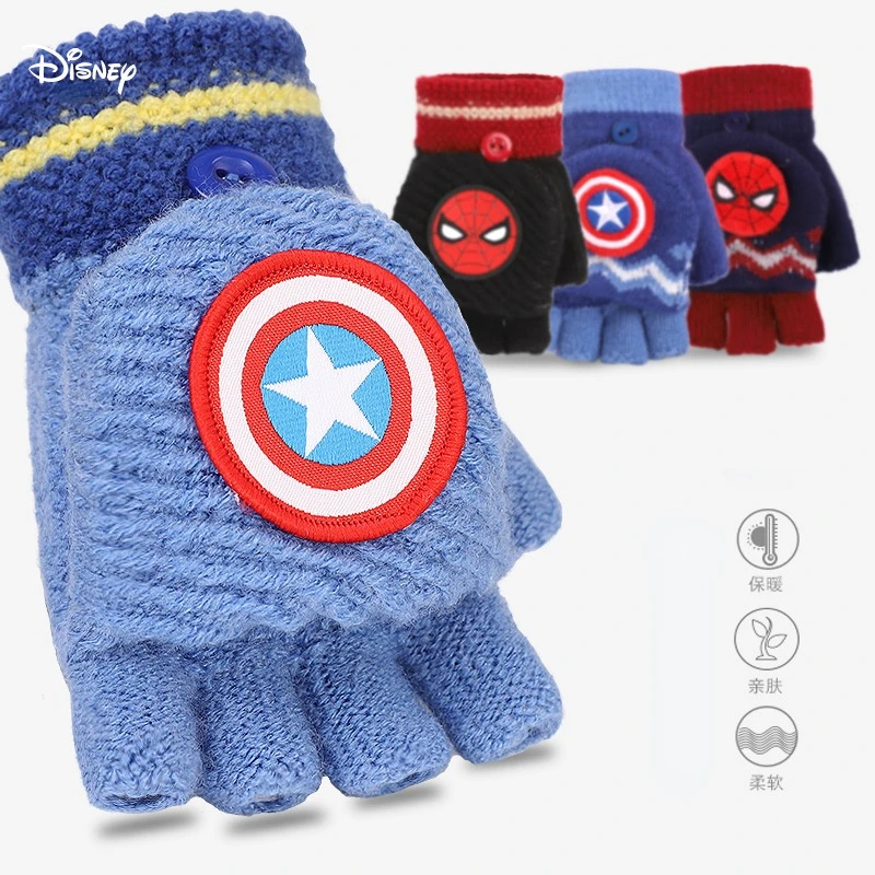 Marvel Spider-Man Captain America Unisex Kids Halloween Gift Half Finger Gloves Flip Knitted Winter Mittens Student Accessories
Marvel Spider-Man Captain America Unisex Kids Halloween Gift Half Finger Gloves Flip Knitted Winter Mittens Student Accessories