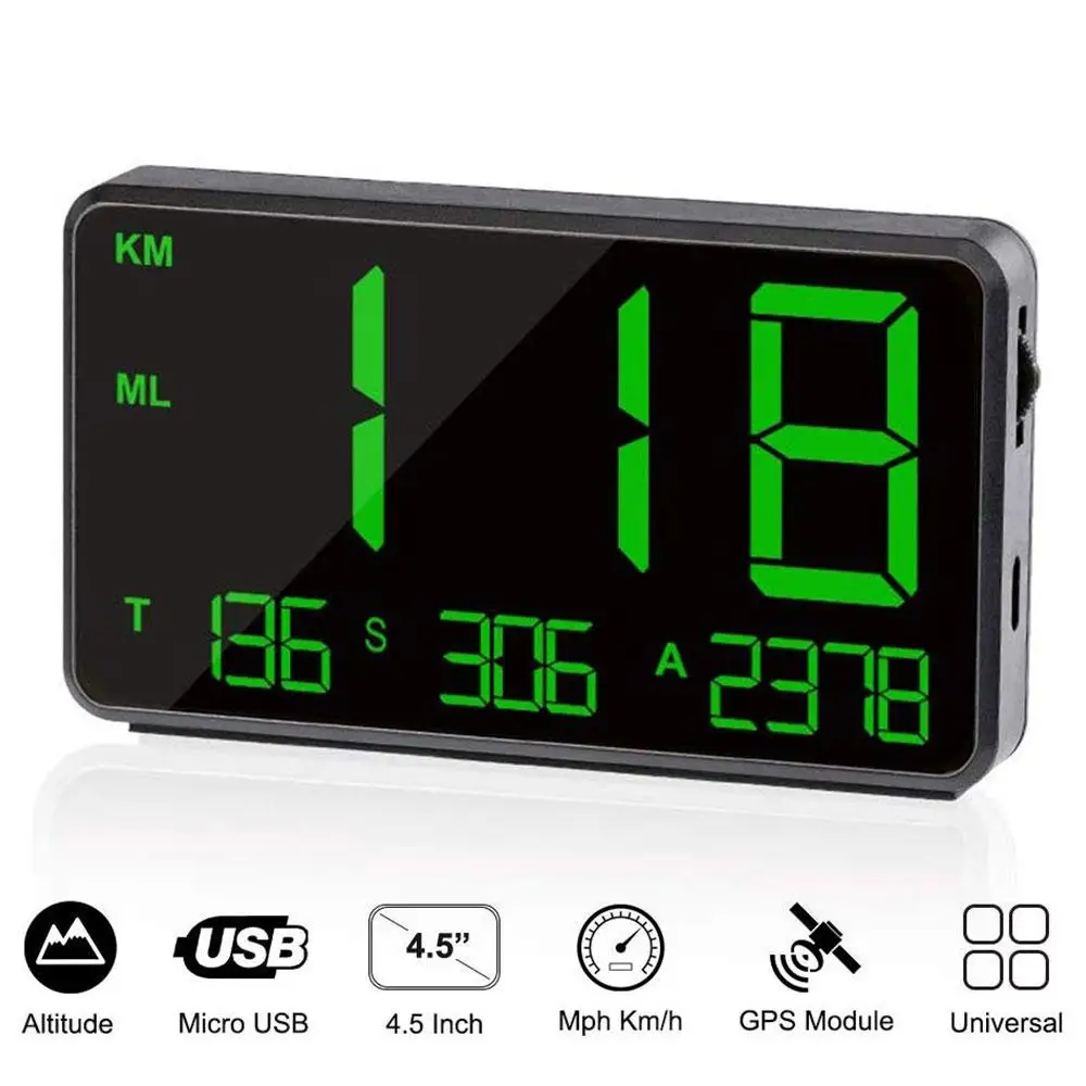 Vehemo LED Screen Car Speed Display HUD Display Over-Speed Alarm KM/H Mileage for Bike GPS Speedometer 4.5" Safety Motorcycle
Vehemo LED Screen Car Speed Display HUD Display Over-Speed Alarm KM/H Mileage for Bike GPS Speedometer 4.5" Safety Motorcycle