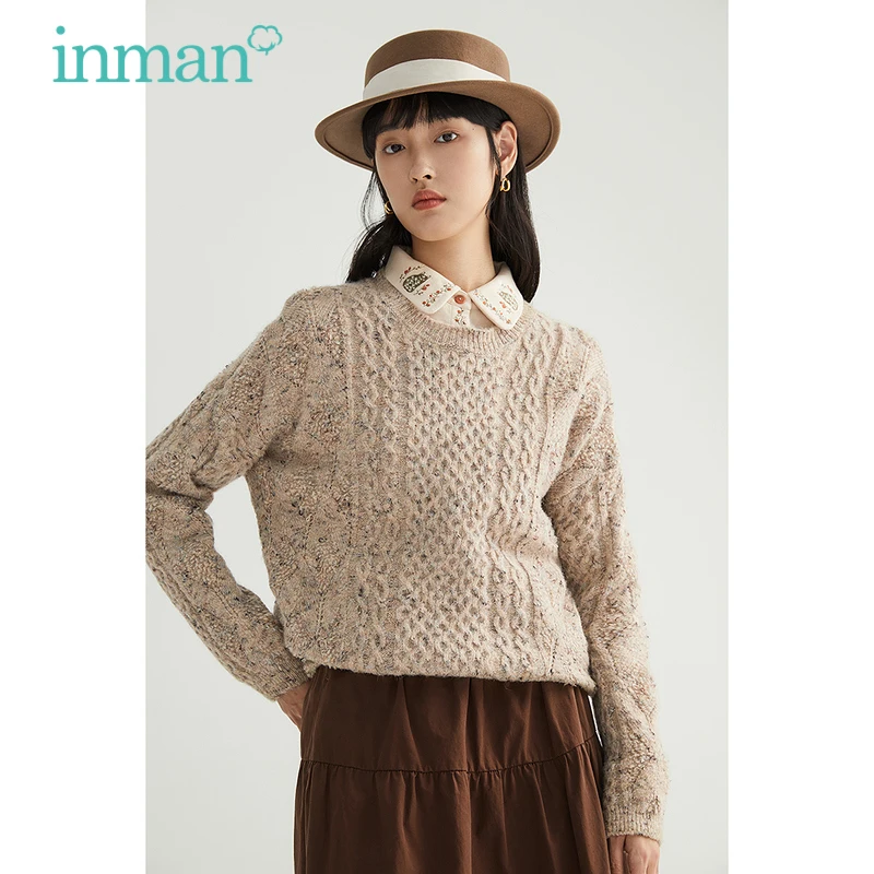INMAN Women's Sweater Spring Autumn Casual Minimalist Jacquard Round Collar Pure Color Knitted Pullover Top
INMAN Women's Sweater Spring Autumn Casual Minimalist Jacquard Round Collar Pure Color Knitted Pullover Top