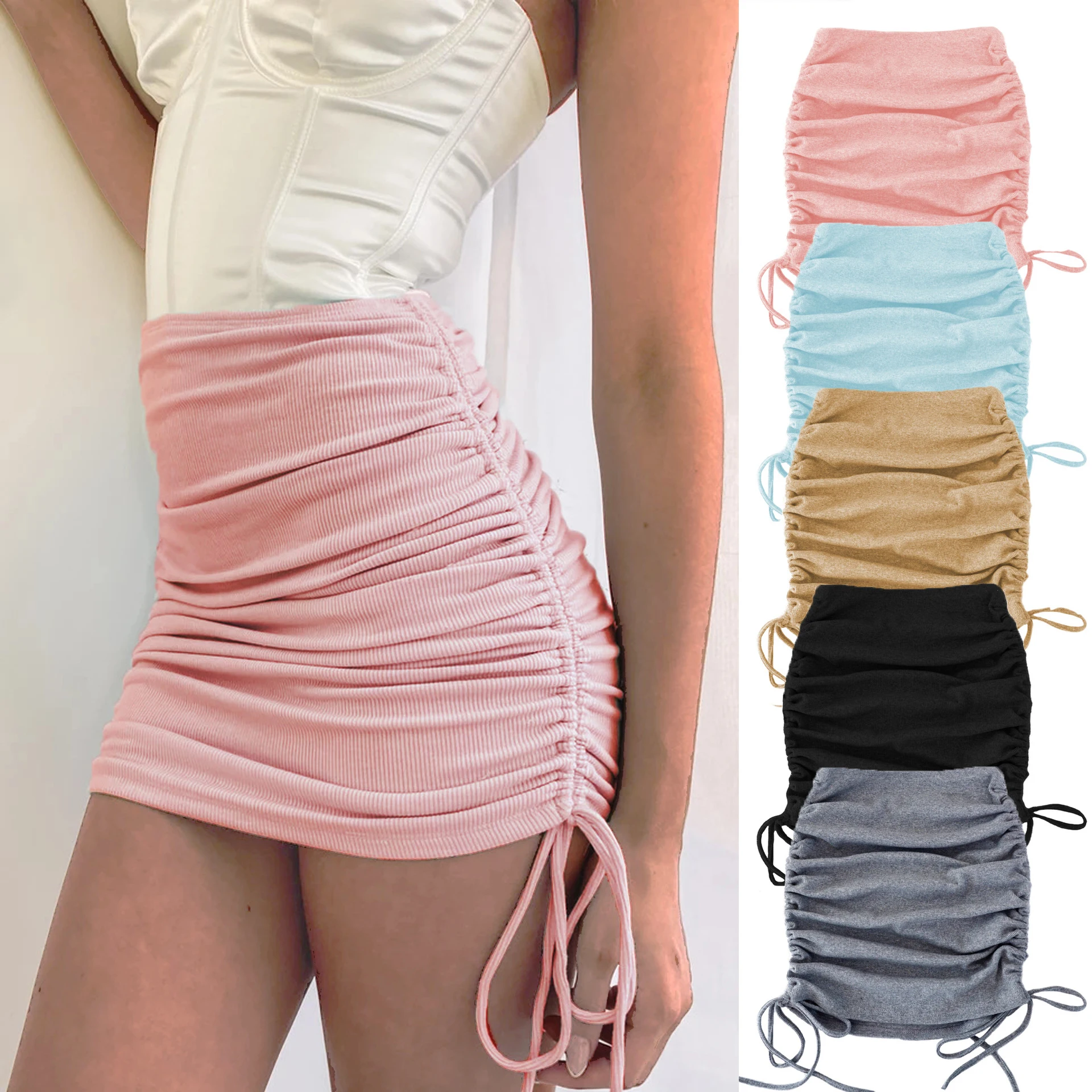 Women Sexy Wrapped Hip Skirt Knitted Adjustable Drawstring Mini Skirts Ladies Spring Summer High Waist Elastic Stretch
Women Sexy Wrapped Hip Skirt Knitted Adjustable Drawstring Mini Skirts Ladies Spring Summer High Waist Elastic Stretch