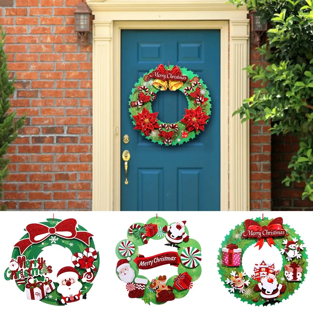 Creative Christmas Wreath Wall Stickers Three-Dimensional Glitter Paper Garland Door Decor PVC Waterproof Christmas Sticker
Creative Christmas Wreath Wall Stickers Three-Dimensional Glitter Paper Garland Door Decor PVC Waterproof Christmas Sticker