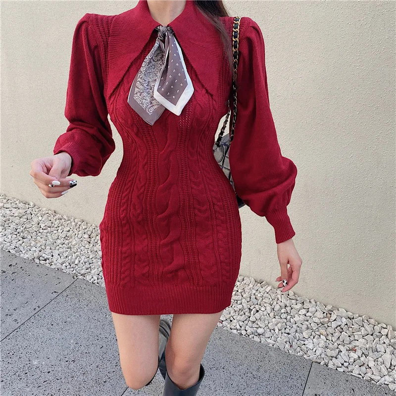 Autumn Winter Long Sleeve Thick Sweater Dress Fashion Women Mini Dress Female Jumper Sweaters Bodycon Short Dresses With Shawl
Autumn Winter Long Sleeve Thick Sweater Dress Fashion Women Mini Dress Female Jumper Sweaters Bodycon Short Dresses With Shawl