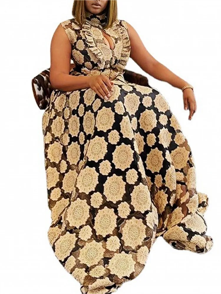 New Africa Clothes Dashiki Flower Print Ankara Dresses Bazin Traditional Robe Long Dress African Sleeveless Dresses For Women
New Africa Clothes Dashiki Flower Print Ankara Dresses Bazin Traditional Robe Long Dress African Sleeveless Dresses For Women