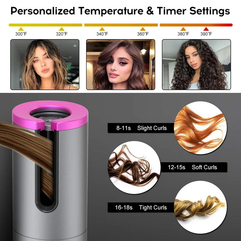 Automatic Hair Curler Auto Ceramic Wireless Curling Iron Curls Waves Cordless Hair Waver Tongs Beach Waves USB Wand Air Curler
Automatic Hair Curler Auto Ceramic Wireless Curling Iron Curls Waves Cordless Hair Waver Tongs Beach Waves USB Wand Air Curler