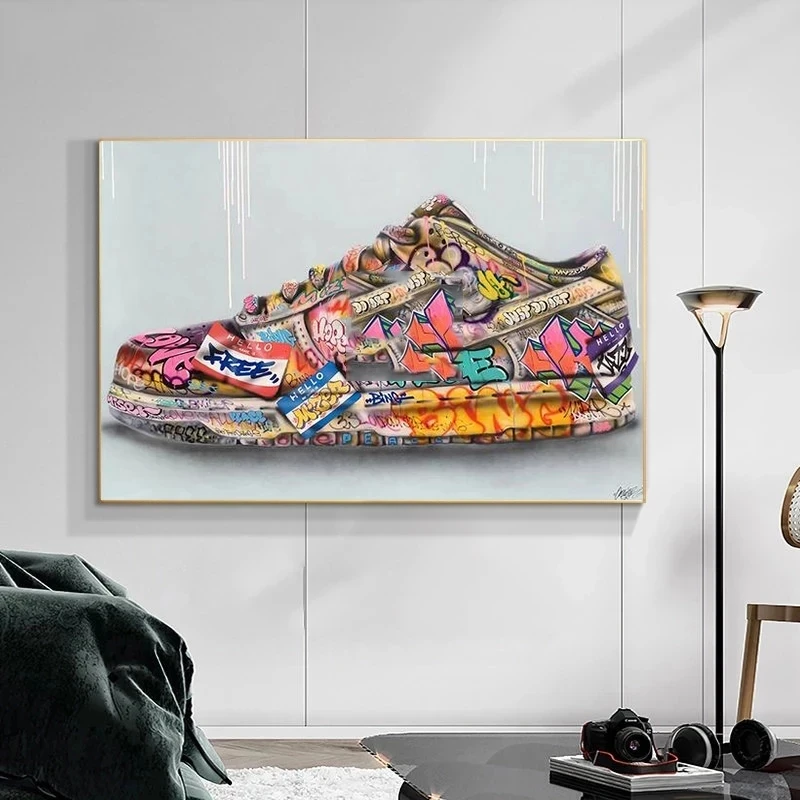 HD Prints Canvas Street Graffiti Wall Art Pop Shoes Painting Modular Color Pictures Home Decoration Posters Living Room No Frame
HD Prints Canvas Street Graffiti Wall Art Pop Shoes Painting Modular Color Pictures Home Decoration Posters Living Room No Frame