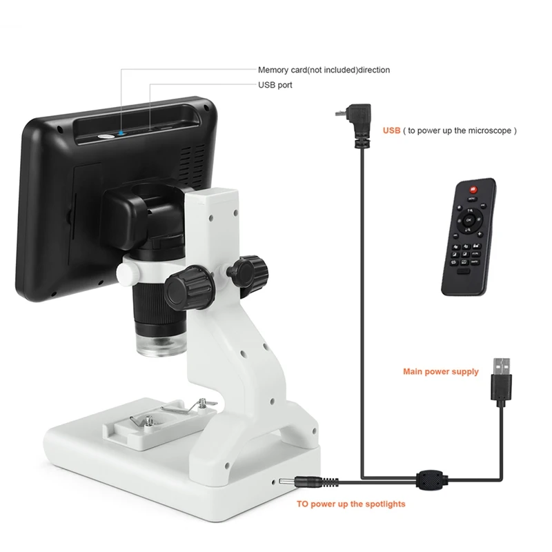 2MP Digital Microscope AD108 7 Inch LCD Screen Microscopes with Plastic Stand for School Student Coins Jeweler
2MP Digital Microscope AD108 7 Inch LCD Screen Microscopes with Plastic Stand for School Student Coins Jeweler