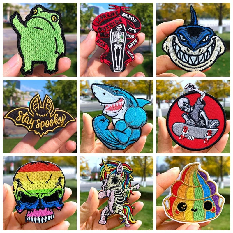 Bear/Shark Patch Skull Punk Embroidery Patch Embroidered/Clothing Patches Iron On Patches On Clothes Stripes Sew Applique Badge
Bear/Shark Patch Skull Punk Embroidery Patch Embroidered/Clothing Patches Iron On Patches On Clothes Stripes Sew Applique Badge