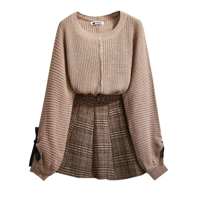 autumn winter casual sweater sutis student two piece sets korean loose knitted sweater+plaid mini skirt set sweat women suits
autumn winter casual sweater sutis student two piece sets korean loose knitted sweater+plaid mini skirt set sweat women suits