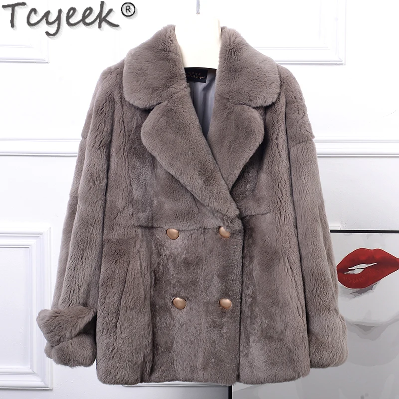 Tcyeek 2021 100% Real Rex Rabbit Fur Coat Female Winter Casual Warm Thick Fur Jackets Women's Clothing Jaqueta Feminina Gxy1047
Tcyeek 2021 100% Real Rex Rabbit Fur Coat Female Winter Casual Warm Thick Fur Jackets Women's Clothing Jaqueta Feminina Gxy1047