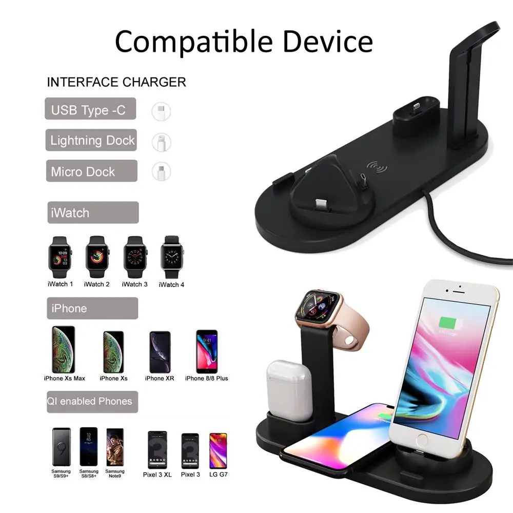 3 in 1 10W Fast Wireless Charger Dock Station Fast Charging For iPhone XR XS Max 8 for iWatch 1 2 3 4 For AirPods For Samsung
3 in 1 10W Fast Wireless Charger Dock Station Fast Charging For iPhone XR XS Max 8 for iWatch 1 2 3 4 For AirPods For Samsung
