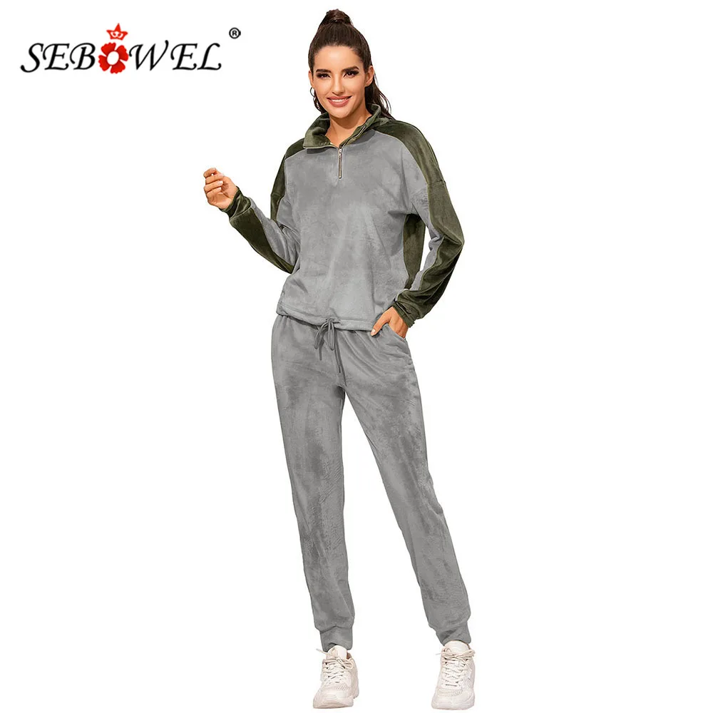 Осенние женские золотистые бархатные комплекты SEBOWEL, свитшот с длинным рукавом контрастных цветов + брюки, спортивный костюм, повседневный ...
Осенние женские золотистые бархатные комплекты SEBOWEL, свитшот с длинным рукавом контрастных цветов + брюки, спортивный костюм, повседневный ...