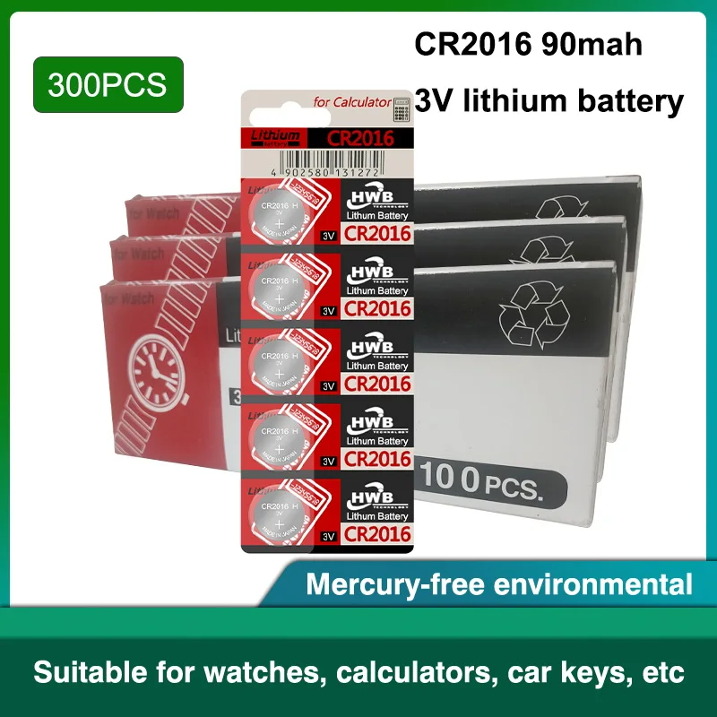 300pcs original brand new battery For Eaxell cr2016 3v button cell coin batteries for watch computer cr 2016 Control Toy | Электроника