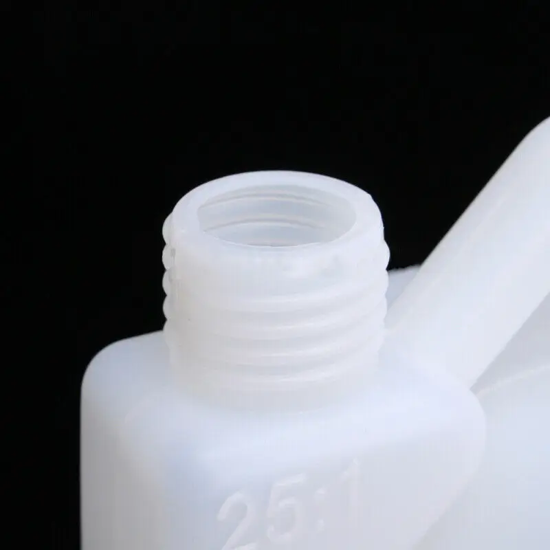 1L Plastic Fuel Petrol Oil Mix Bottle For 25:1/50:1 2-Stroke Chainsaw Strimmer