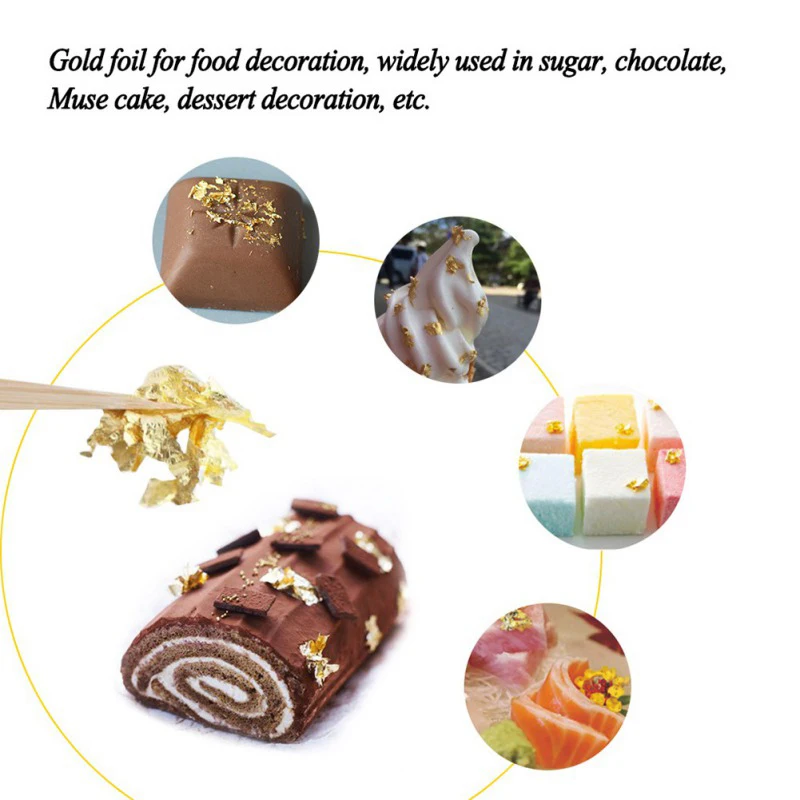 1PCS Edible Grade Genuine Gold Leaf Schabin Flakes 2g 3g 24K Gold Decorative Dishes Chef Art Cake Decorating Tools Chocolates
1PCS Edible Grade Genuine Gold Leaf Schabin Flakes 2g 3g 24K Gold Decorative Dishes Chef Art Cake Decorating Tools Chocolates